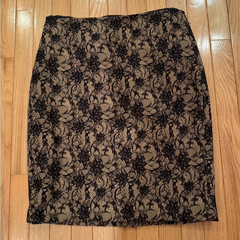 Talbots Black Lace pencil Skirt size 10